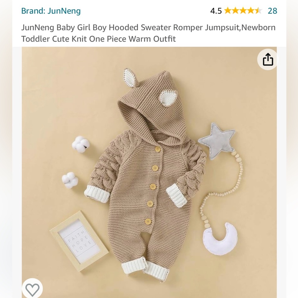 Neutral sweater romper jumpsuit newborn one piece onesie